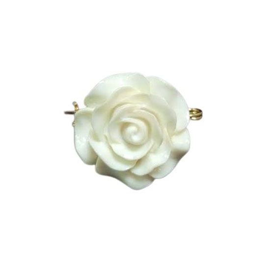 Resin Brooch for Small Shawl in Rose Shape. White